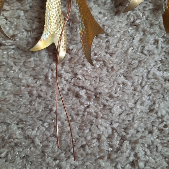 Vintage pebbled brass copper metal wall hanging bows graduating size set… - Picture 6 of 7